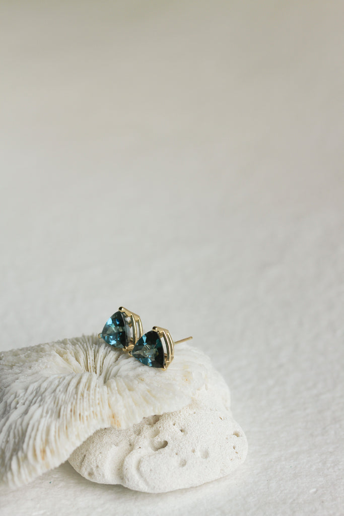 gold trillion london blue topaz studs