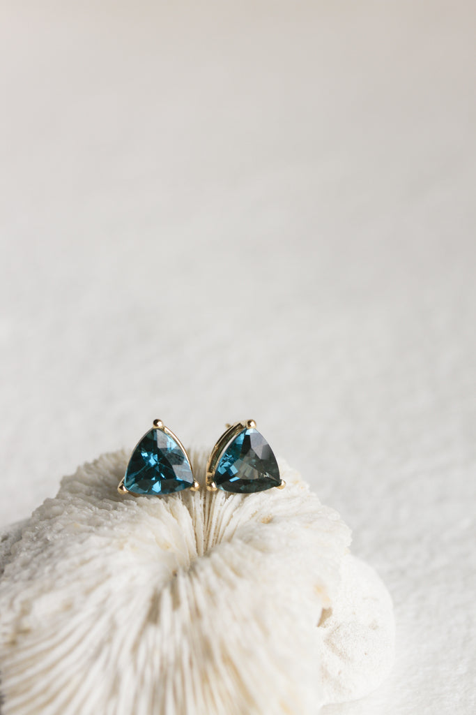 gold trillion london blue topaz studs