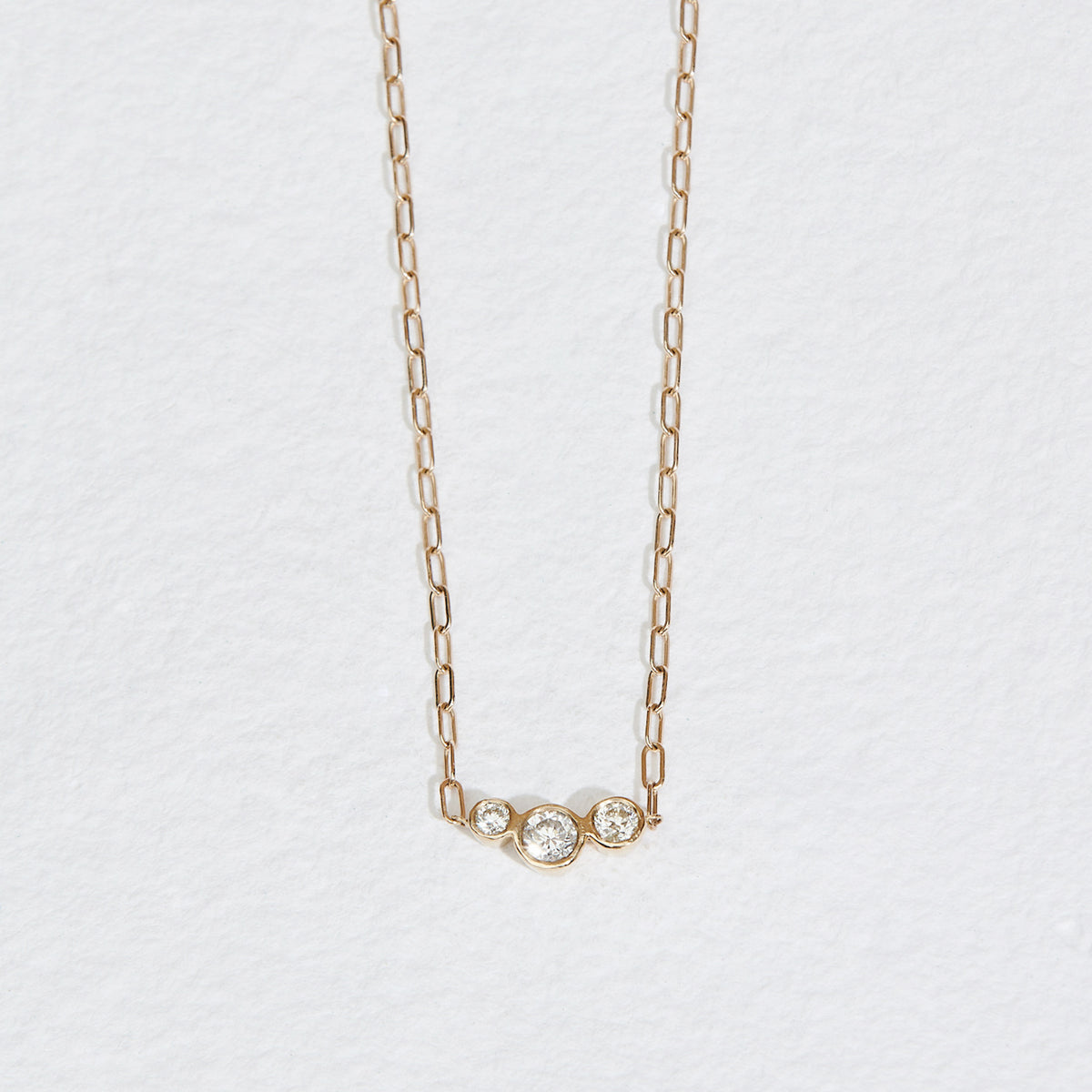 DIFFERENT NECKLACE PREMIUM ジョージ ASYMMETRICALBEZELSETDIAMONDNEC