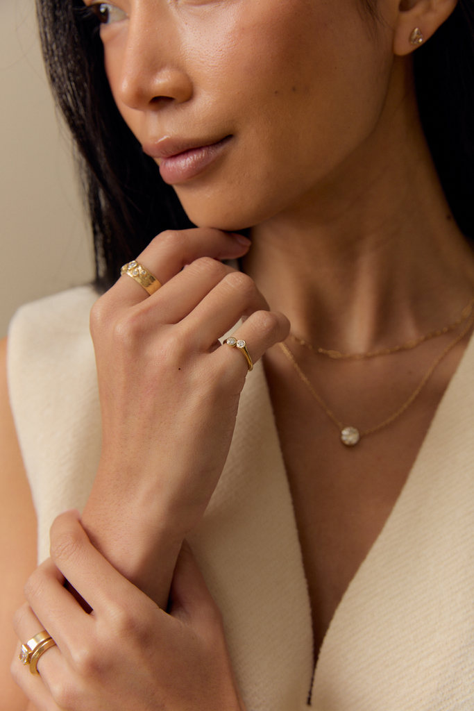 JP DOUBLE DIAMOND PINKY RING