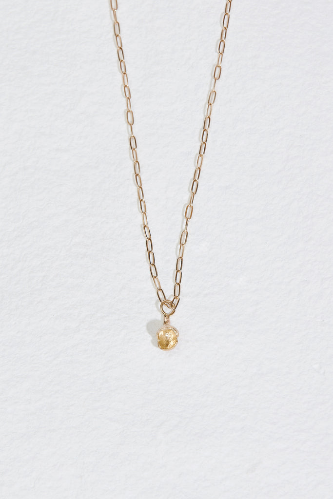 gold cable chain necklace with gold tulip bud