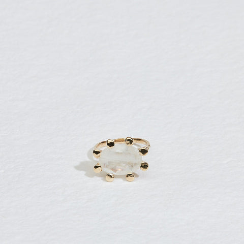 gold ring with xl prongs and moonstone