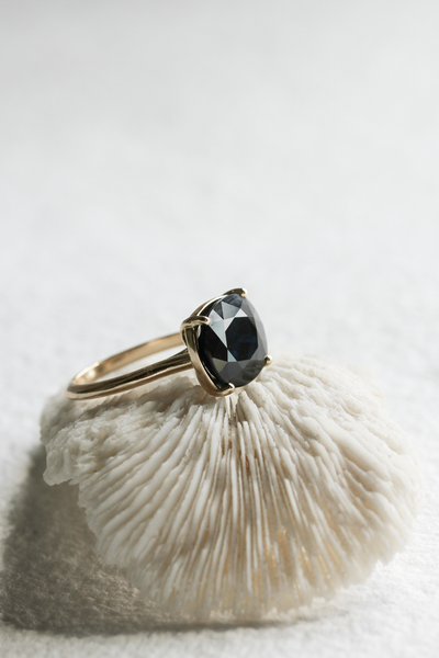 JP FOUR PRONG CUSHION CUT SAPPHIRE RING | Jane Pope Jewelry