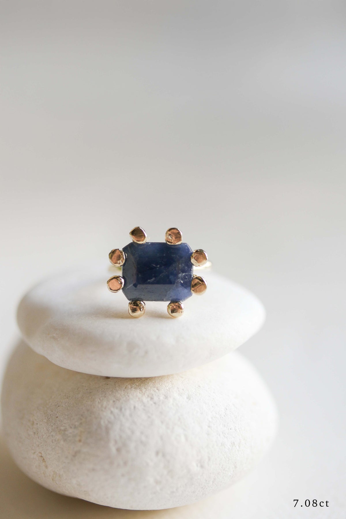JP EMERALD CUT SAPPHIRE XL PRONG RING | Jane Pope Jewelry