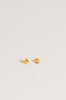 round citrine studs with gold three prong martini setting 