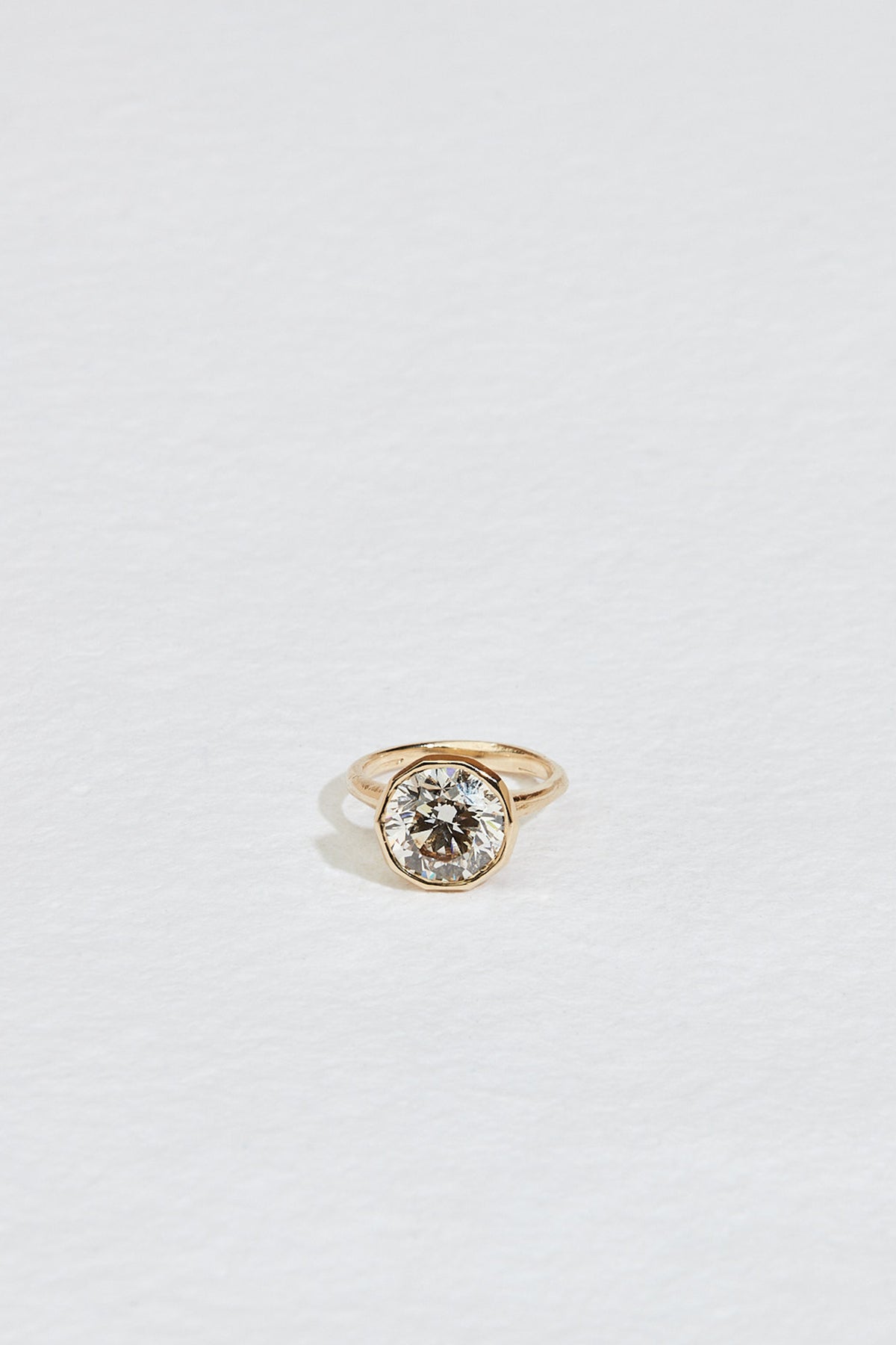 Round Bezel Edge Solitaire Ring — J. Sampieri