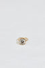 gold ring with decagon bezel set round brilliant diamond