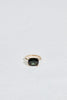 gold ring with four prong cushion cut sapphire