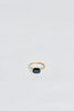 gold four prong twig ring with rectangle sapphire
