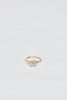 gold four prong ring with old european cut round white diamond
