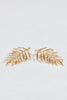 gold frond shaped earrings