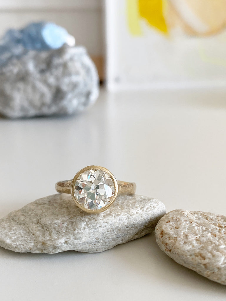 JP MADE TO MEASURE BEZEL SET ROUND DIAMOND RING | Jane Pope Jewelry