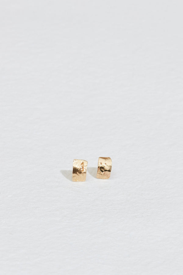 gold studs with free form gold plates