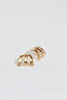 gold three prong earrings