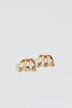 gold three prong earrings