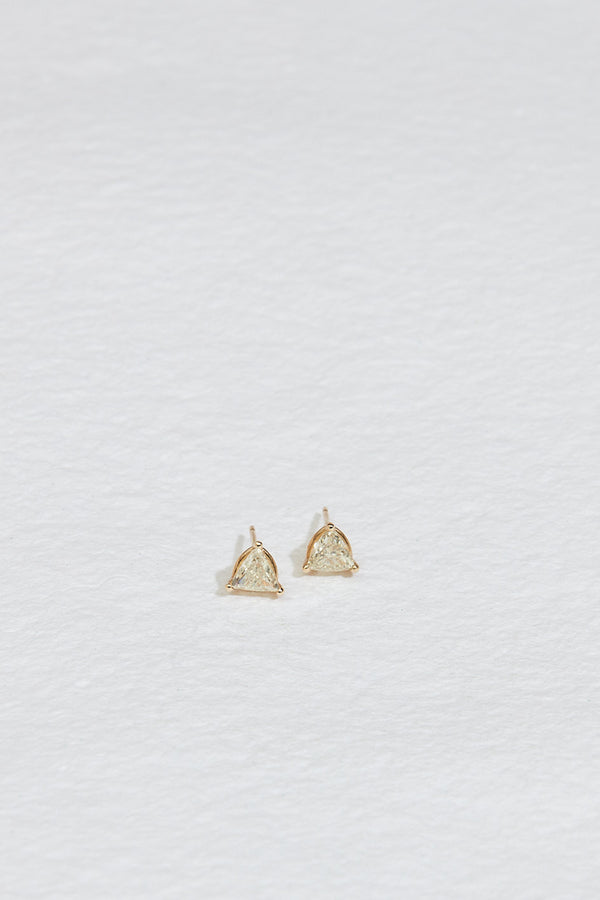 gold studs with triangle salt and pepper diamonds